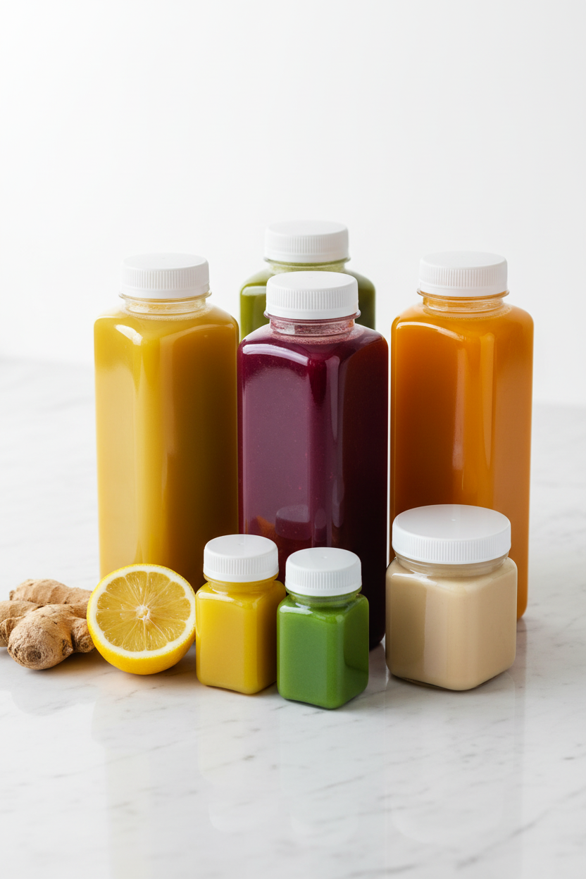 Group with shots and jar