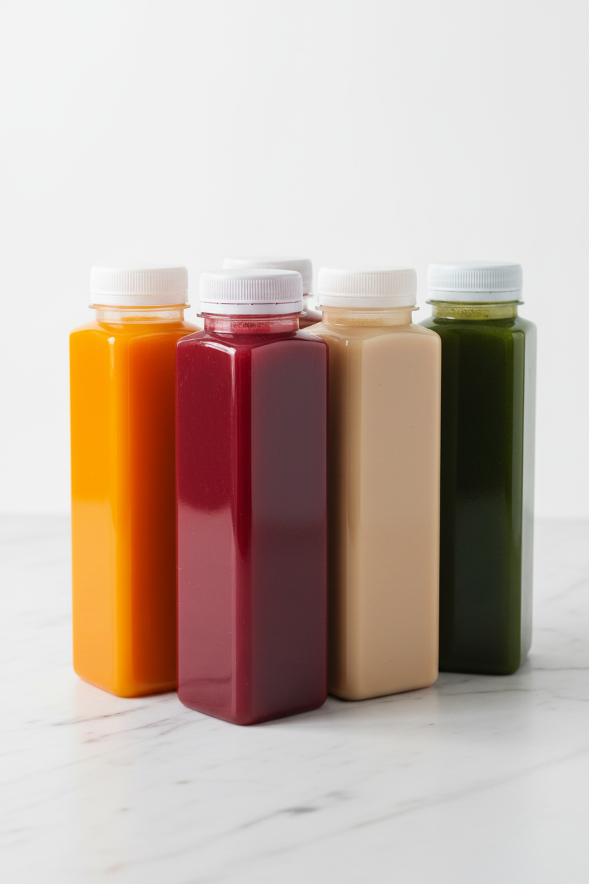 Square bottles - staggered cluster